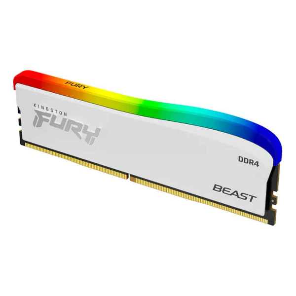 Imagem de Memoria Kingston Fury Beast RGB White, 16GB, DDR4, 3200MHz, 1.35V, Desktop - KF432C16BWA/16