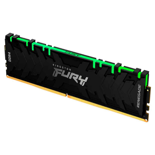 Imagem de Memoria Kingston Fury Renegade RGB Black, 16GB, DDR4, 3200MHz, 1.35V, Desktop - KF432C16RB12A/16