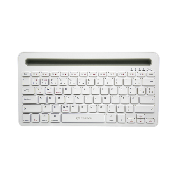 Imagem de Teclado Sem Fio C3Tech K-BT100, Bluetooth, ABNT2 - Branco - K-BT100WH