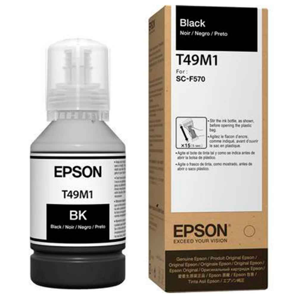 Imagem de Garrafa de Tinta Epson UltraChrome T49M, para Sublimacao, 140ml - Preto - T49M120