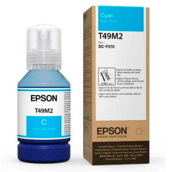 Imagem de Garrafa de Tinta Epson UltraChrome T49M, para Sublimacao, 140ml - Ciano - T49M220