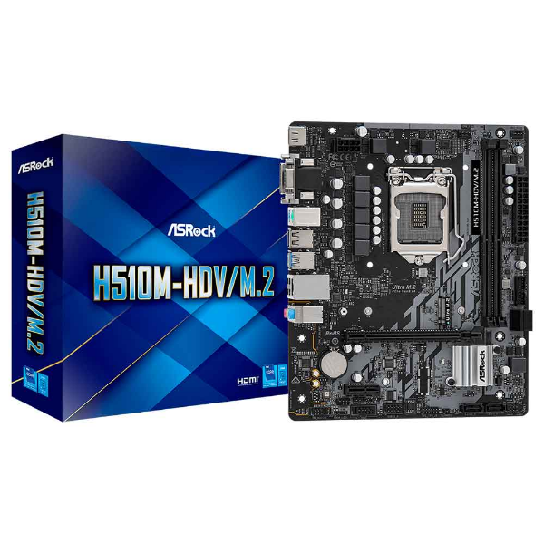 Imagem de Placa Mae AsRock H510M-HDV/M.2, DDR4, LGA1200, Micro ATX