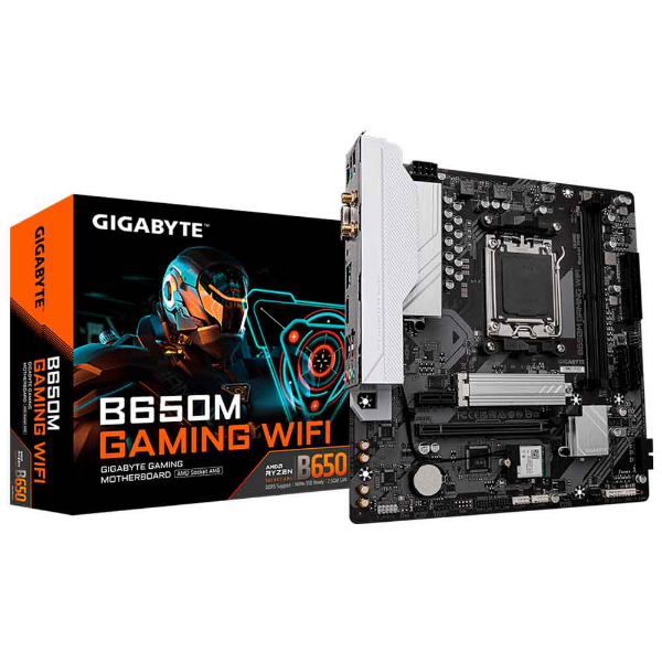 Imagem de Placa Mae Gigabyte B650M Gaming WiFi R1.2, DDR5, AM5, Micro ATX