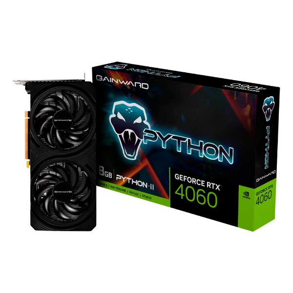 Imagem de Placa de Video GainWard GeForce RTX 4060 Python II, 8GB, GDDR6, 128bits - NE64060019P1-1070V