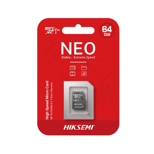 Imagem de Cartao de Memoria microSD Hiksemi NEO HS-TF-C1, 64GB, MicroSDXC - HS-TF-C1/64G