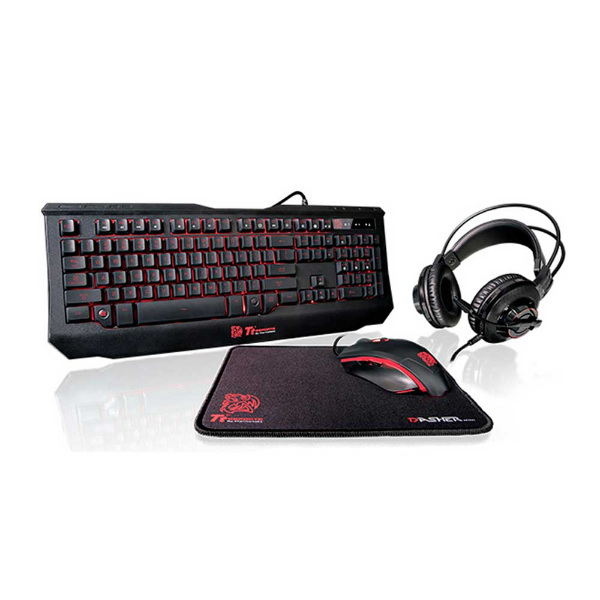 Imagem de KIT 4 EM 1 MOUSE/TECLADO/MOUSE PAD/ HEADSET THERMALTAKE ESPORTS KB-GCK-PLBLPB-01