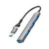 Imagem de HUB USB C3TECH 3.0 4 PORTAS COM CONECTOR ALTERNAVEL HU-C500GY CINZA