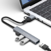 Imagem de HUB USB C3TECH 3.0 4 PORTAS COM CONECTOR ALTERNAVEL HU-C500GY CINZA