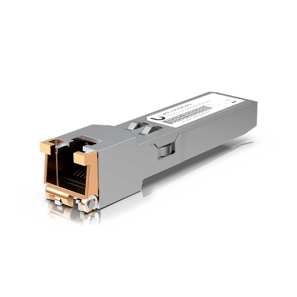 Imagem de Módulo Ubiquiti Mini GBIC/SFP+ 10GB para RJ45 Gigabit UACC-CM-RJ45-MG (1 Unidade)