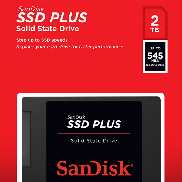 Imagem de SSD Sandisk PLUS, 2TB, 2.5", Sata 3.0 - SDSSDA-2T00-G26