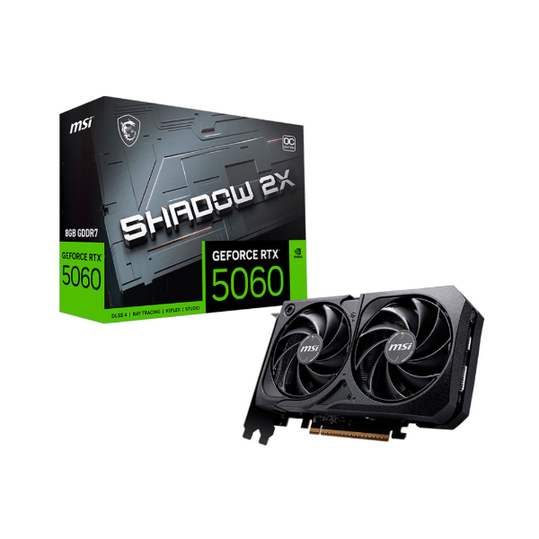 Imagem de PLACA DE VIDEO MSI GEFORCE RTX 5060 SHADOW 2X OC 8GB GDDR7 128BITS 912-V537-037