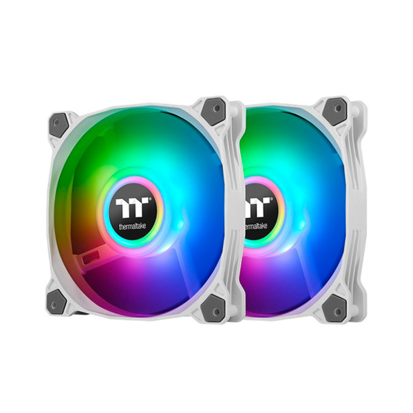 Imagem de KIT 2 COOLERS THERMALTAKE PURE DUO 12 ARGB WHITE 2-FAN PACK - CL-F097-PL12SW- B