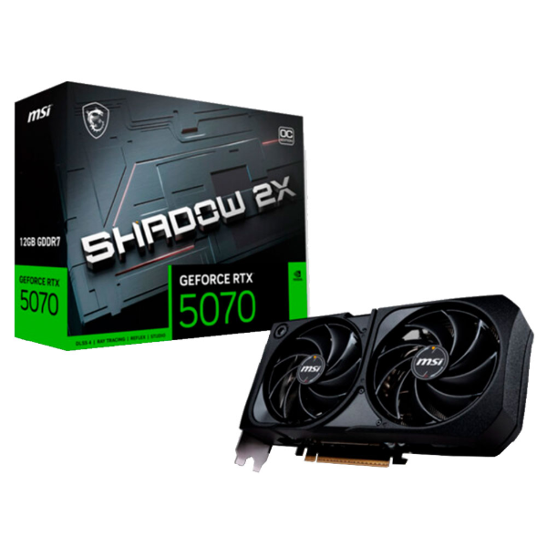 Imagem de PLACA DE VIDEO MSI GEFORCE RTX 5070 SHADOW 2X OC 12GB GDDR7 192BITS 912-V532-076