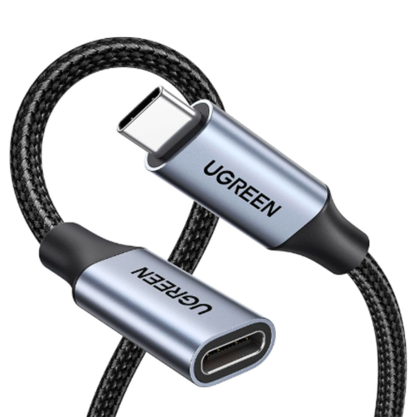Imagem de CABO EXTENSOR UGREEN USB-C MACHO 10GBPS/100W PARA USB-C FEMEA 1M - US372