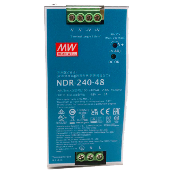 Imagem de FONTE DE ALIMENTACAO NDR-240-48 PARA SWITCH INDUSTRIAL (DS-3T1512HP-SI-8P4F) HIKVISION