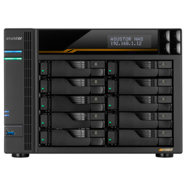 Imagem de STORAGE NAS ASUSTOR TORRE S/HD 10 BAIAS AMD RYZEN V3C14 2 PORTAS LAN 5GB E 2 10GB - AS6810T-BR