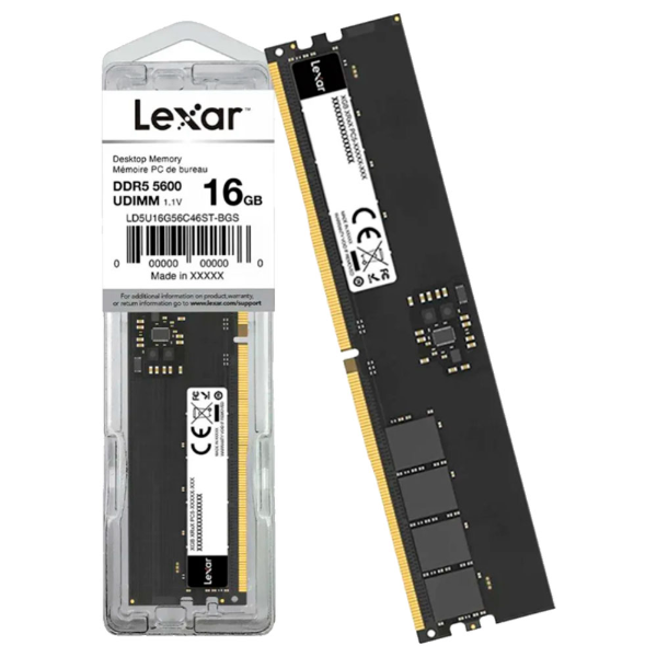 Imagem de MEMORIA LEXAR 16GB DDR5 5600 MHZ 1,1V DESKTOP - LD5U16G56C46ST-BGS