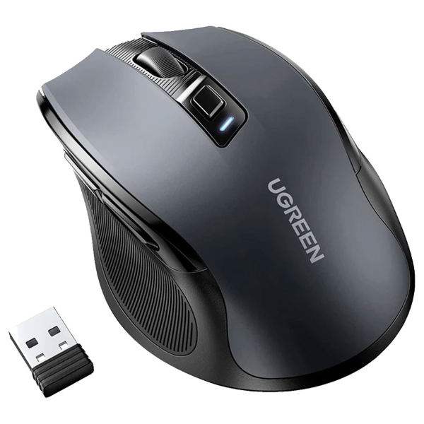 Imagem de MOUSE UGREEN ERGONOMICO SEM FIO 2.4G 6 BOTOES DPI MAXIMO DE 4000 PRETO - MU006
