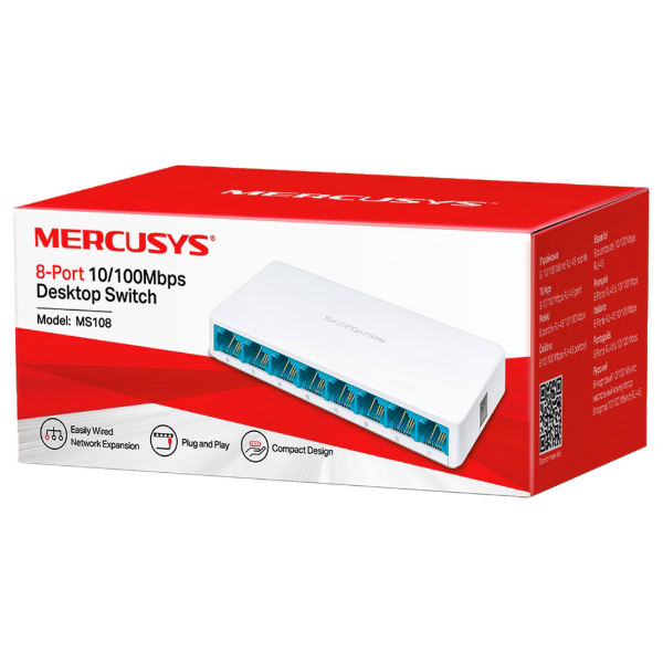 Imagem de SWITCH 8 PORTAS 10/100MBPS MERCUSYS MS108