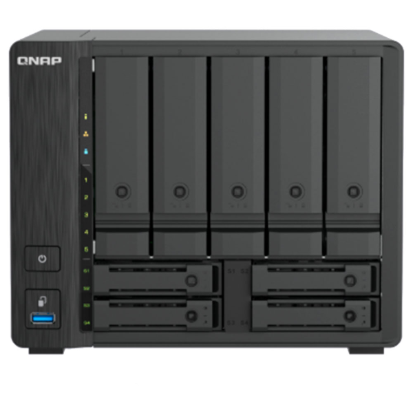 Imagem de STORAGE NAS QNAP 5 BAIAS SATA+4 NVME INTEL CORE I3+1P 2.5GB 1P 10GB+2P THUNDERBOLT 4 - TS-H966TX-8G